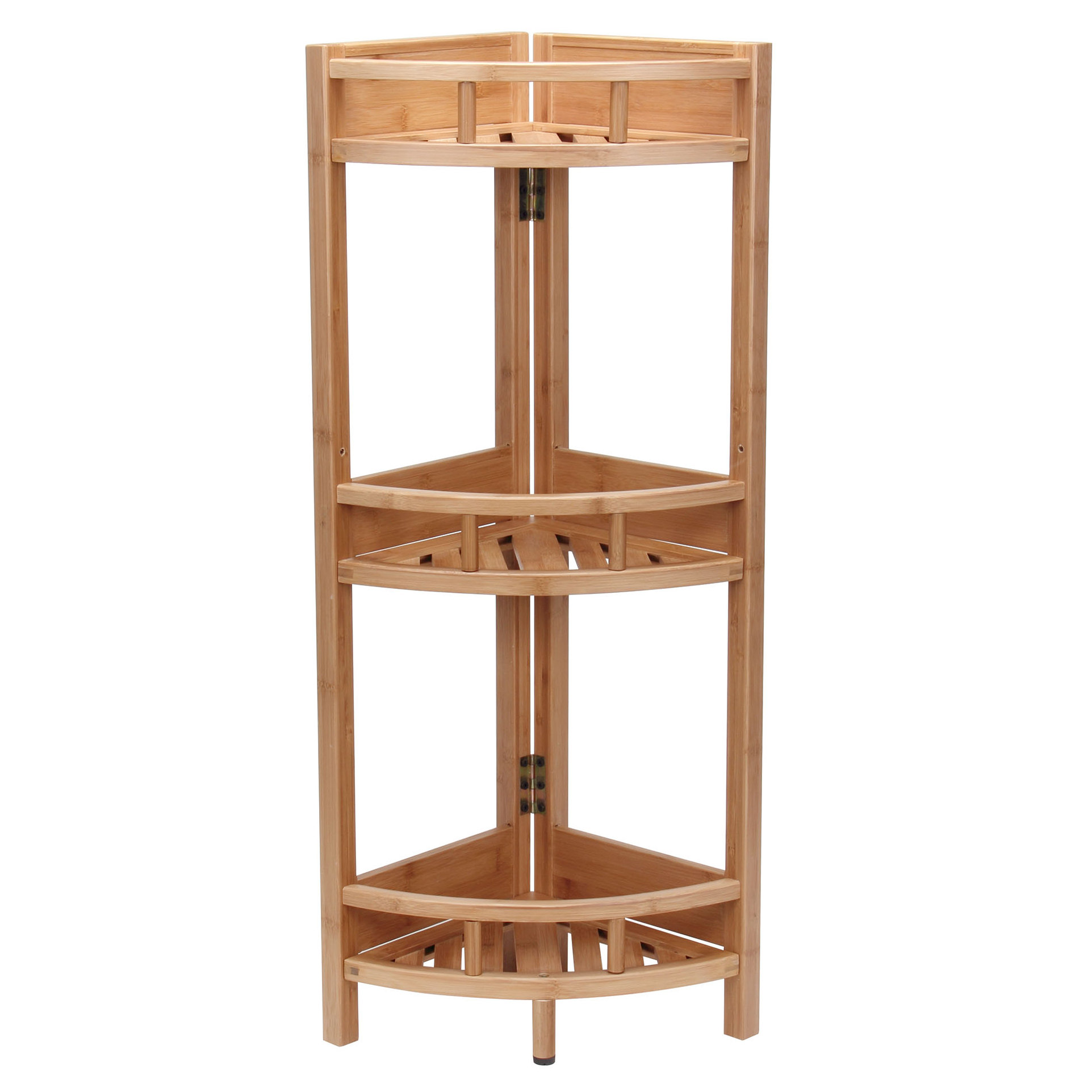 Household Essentials Bamboo Slatted 35" H 3 Shelf Corner Unit & Reviews